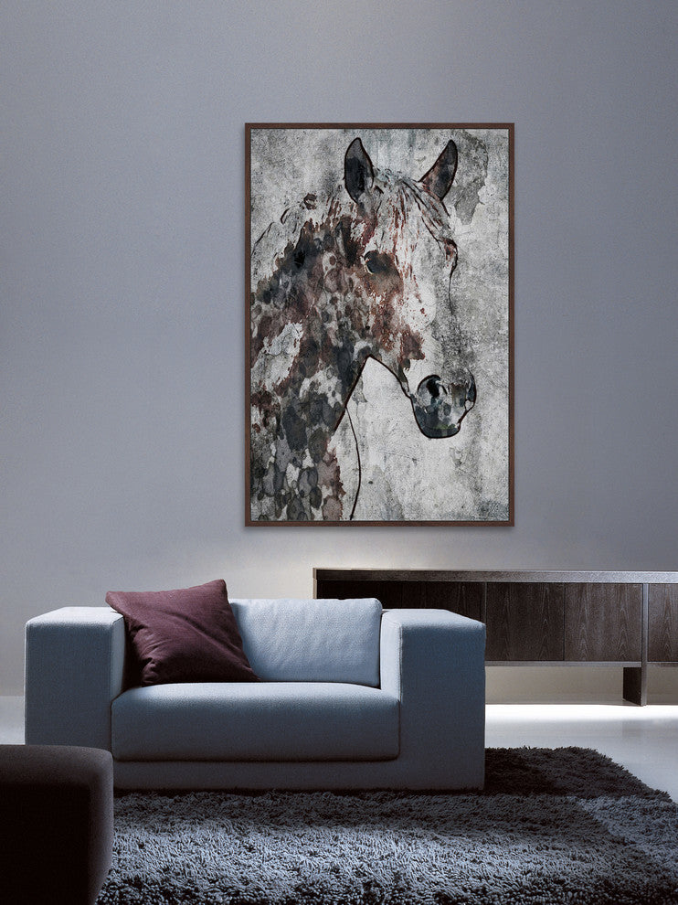 "Ranch Horse" Floater Framed Painting Print on Canvas, 24"x36"