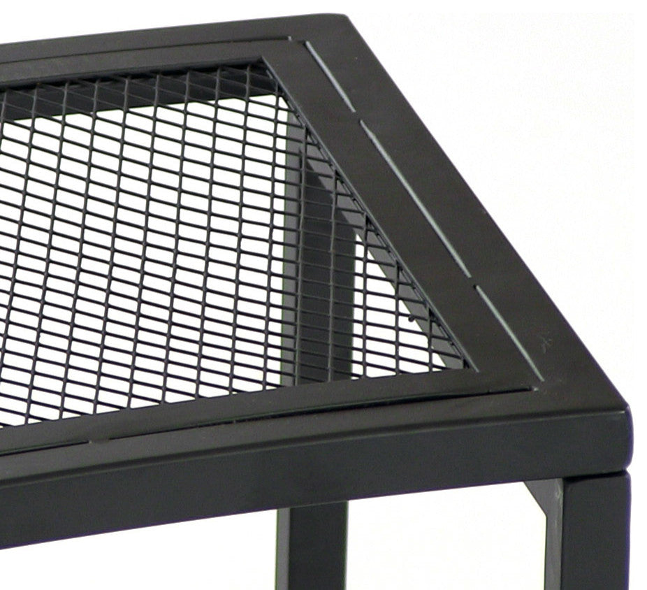 Sunnydaze Black Mesh Patio Fire Pit Benches, 23"x16", Set of 2 Benches