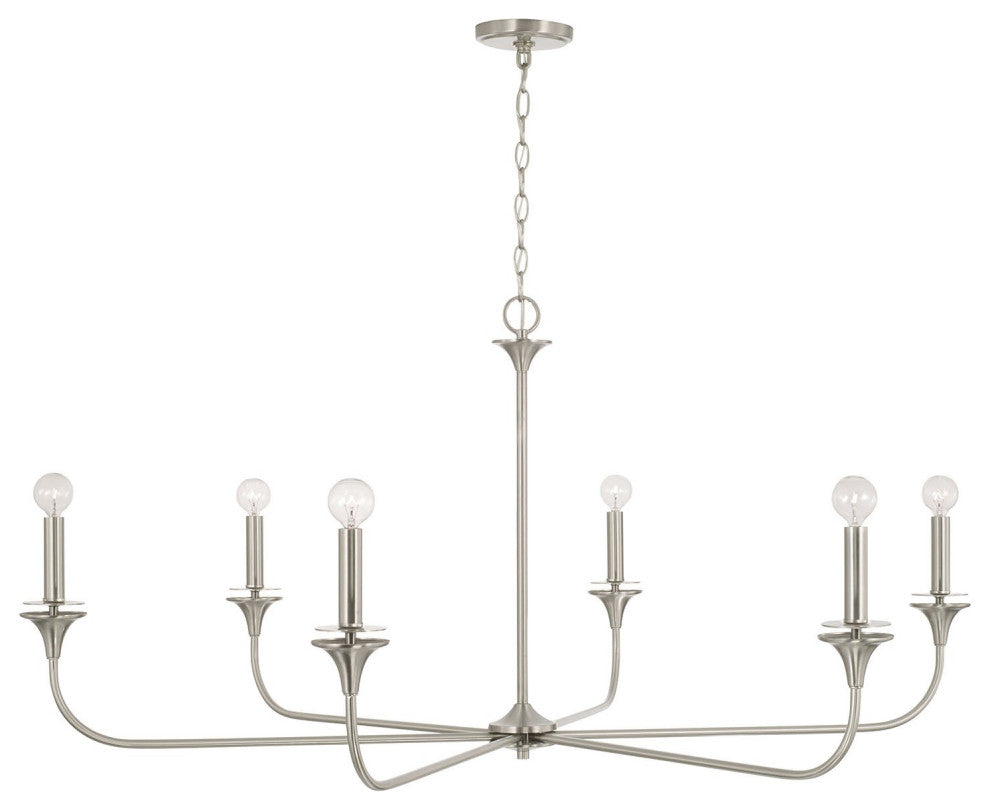 HomePlace Lighting Presley 6-Light Chandelier 448961BN Brushed Nickel