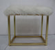 ACME Adao Vanity Mirror and Stool, Faux Fur, Mirror, Pink and Gold Finish