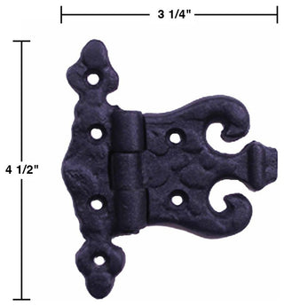 Cabinet Hinge Black Iron Rustproof Finish Set of 6