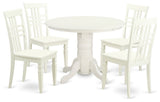 5 Pc Small Dinette Set With A Dining Table And 4 Dining Chairs In Linen White