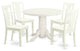 5 Pc Small Dinette Set With A Dining Table And 4 Dining Chairs In Linen White