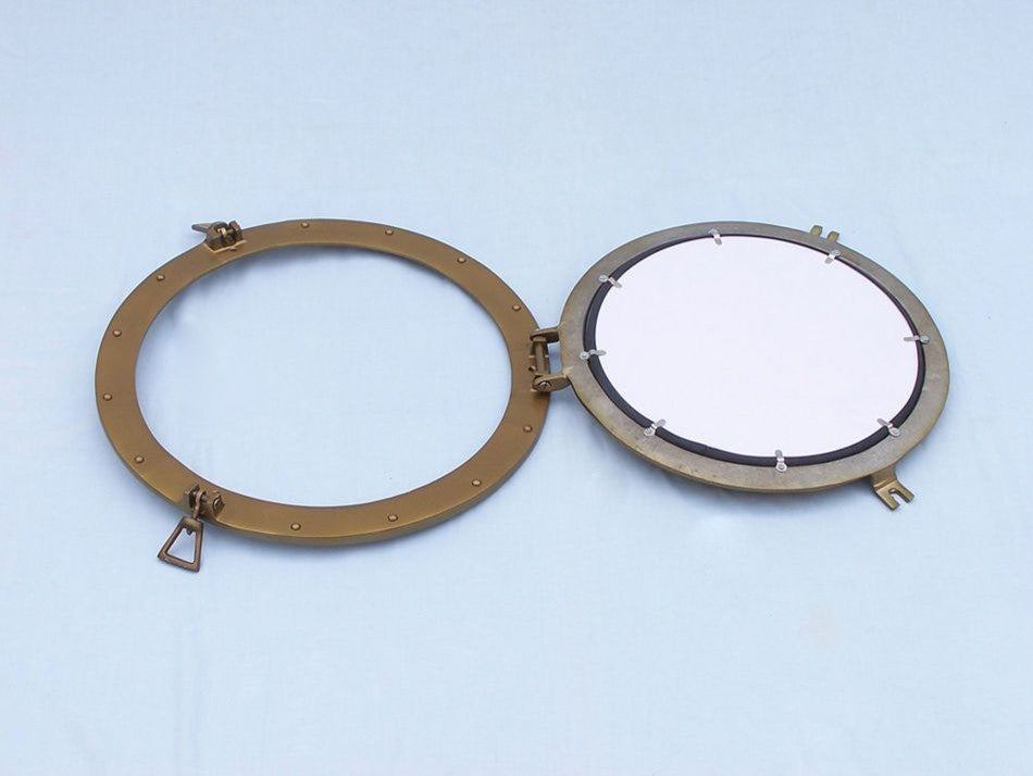 Deluxe Class Antique Brass Porthole Wndow 24'', Porthole Decoration, Nautical