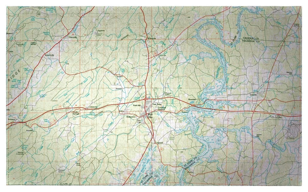 Betsy Drake Logan Martin Lake, AL Nautical Map Door Mat 30x50