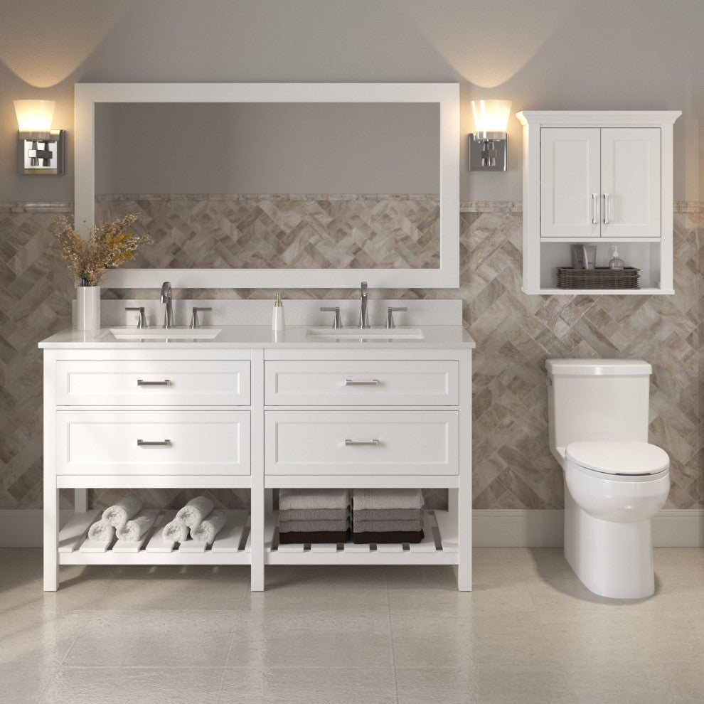 Rectangular MDF Framed Wall Mounted Bathroom Mirror, Whiteï¼›