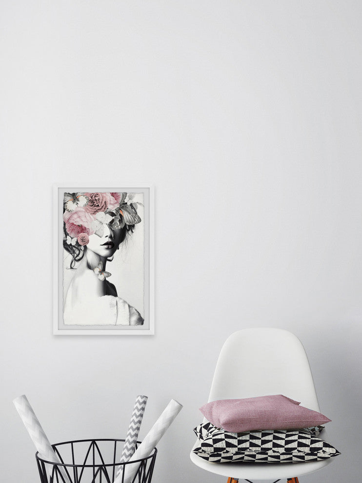 "Pinky Floral Beauty II" Framed Painting Print, 8"x12"
