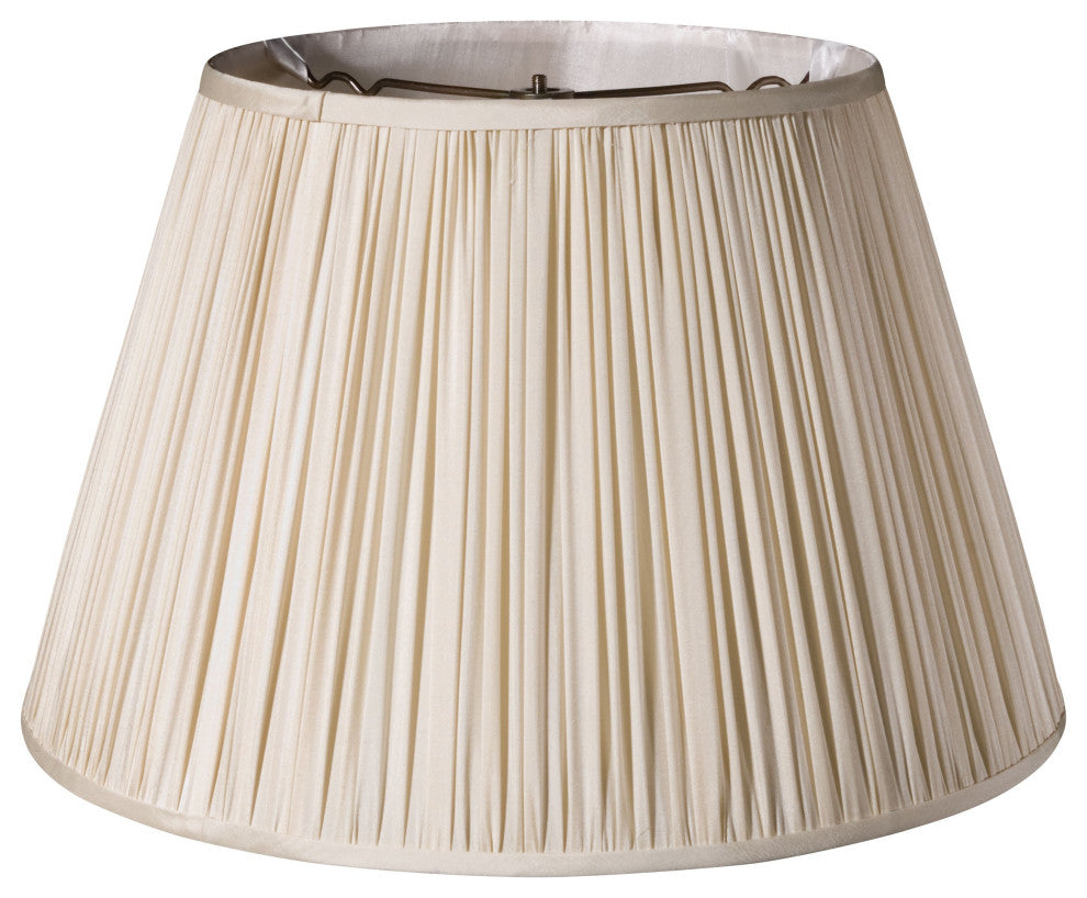 14" Pale Gray Slanted Paperback Pleated Tafetta Lampshade