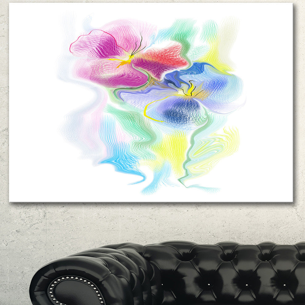 Colorful Floral Watercolor Sketch, Extra Large Floral Wall Art, 40"x30"