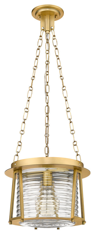 Z-LITE 1-Light Pendant, Rubbed Brass