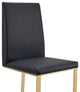 Modrest Frankie Modern Dark Grey Vegan Leather, Antique Brass Dining Chair