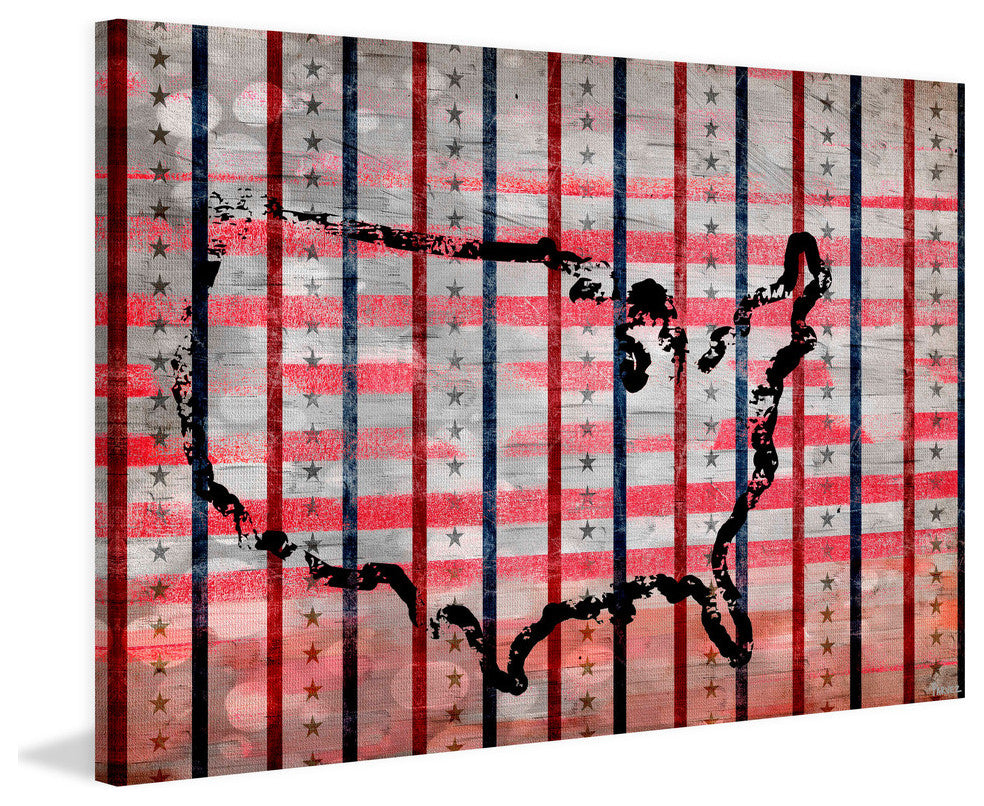 "USA Outline" Print on Canvas, 60"x40"