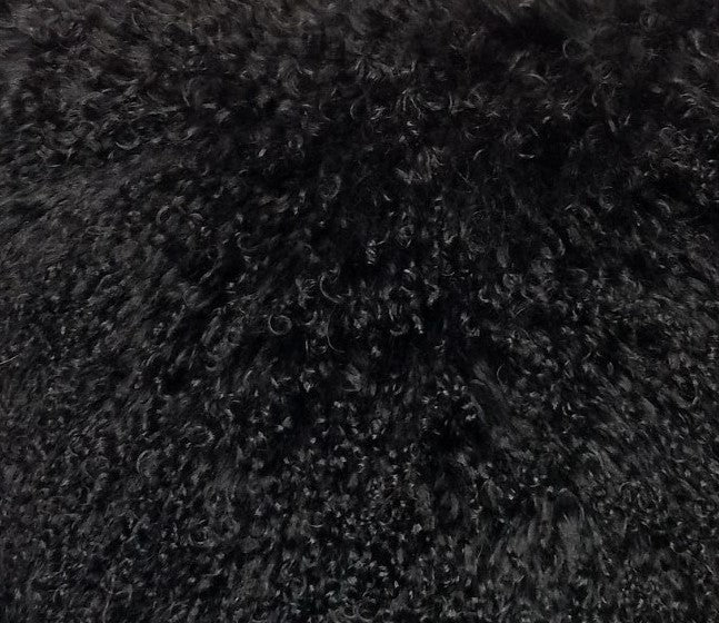 Tibetan Lamb Pillow, Black, 20"