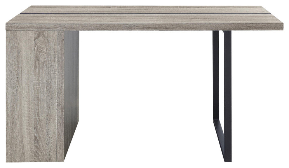 60" Dinning Table, Rustic Oak/Black Finish