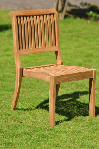 9-Piece Teak Dining Set, 94" Ext Rect, 8 Arbor Stacking Arm/Armless Chairs