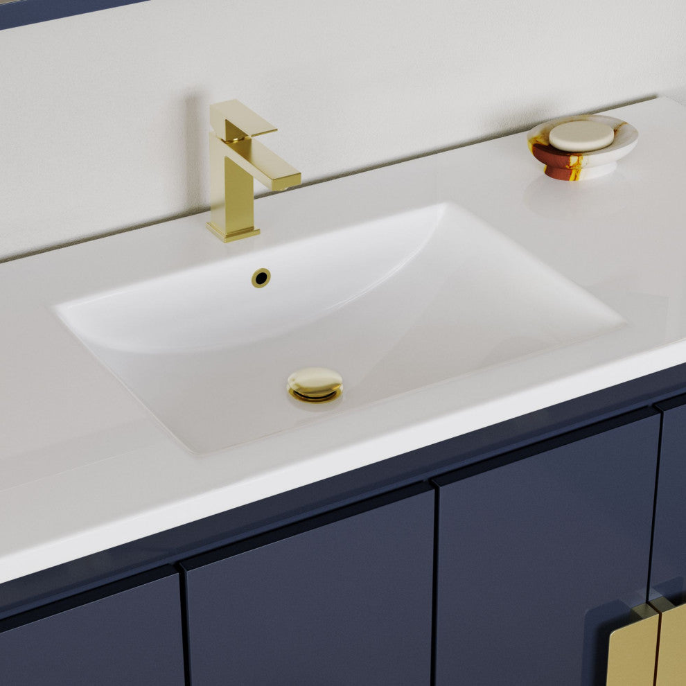 The Gellar Bathroom Vanity, Blue, 48", Single Sink, Freestanding