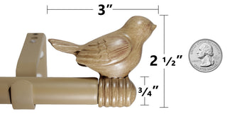 3/4" Bird Adjustable Curtain Rod, Cottage, 84"-120"
