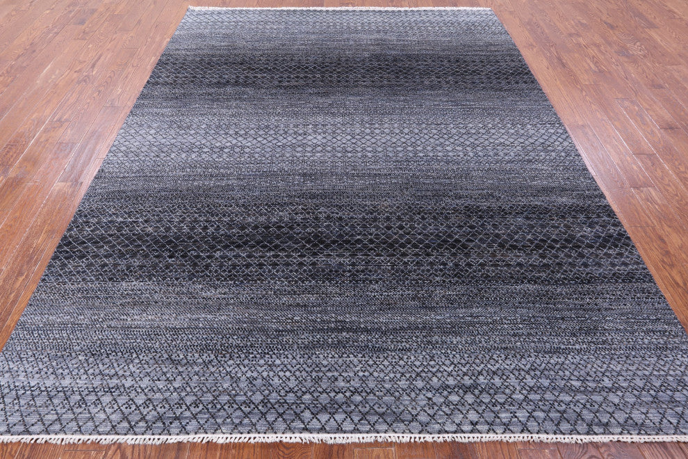 8' 2" X 10' 0" Savannah Grass Handmade Wool Rug - Q13414