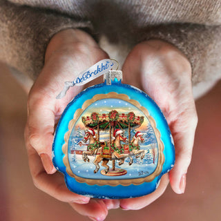 Christmas Carousel Rainbow Glass Ornament Christmas Decor