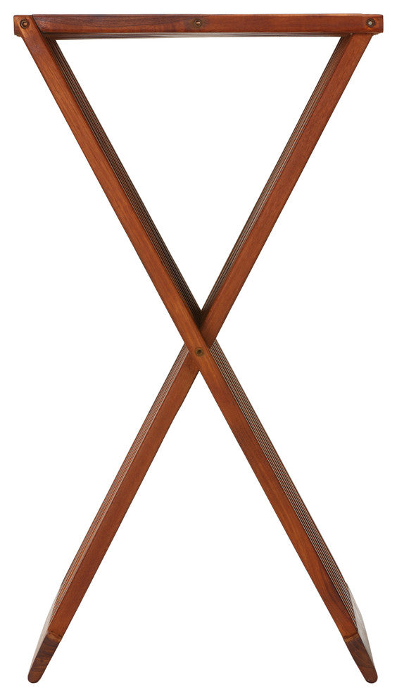Bare Decor Taj Folding Plantstand End Table, Solid Teak Wood, 28" High