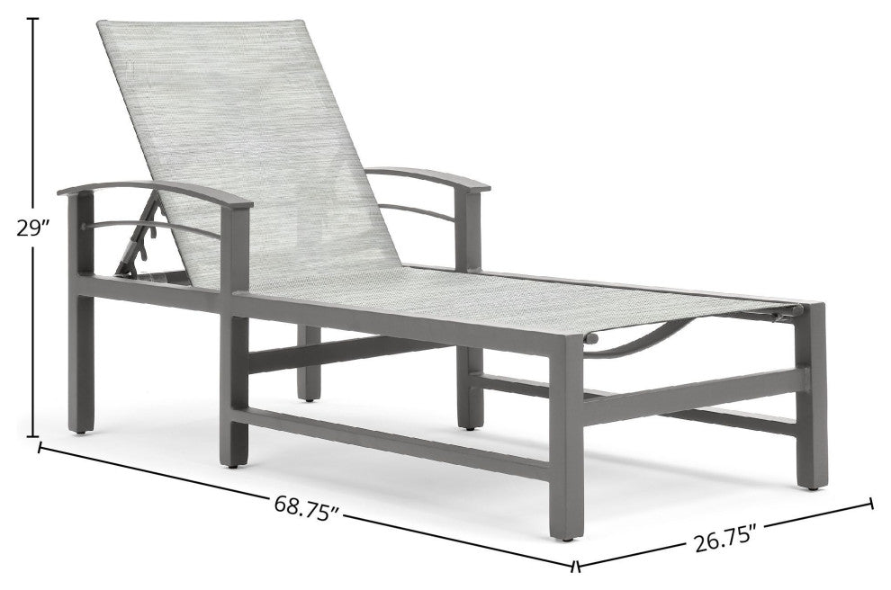 Stanford Sling Adjustable Chaise, Gray Screen