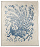 Blue Drawn Peacock 50x60 Coral Fleece Blanket