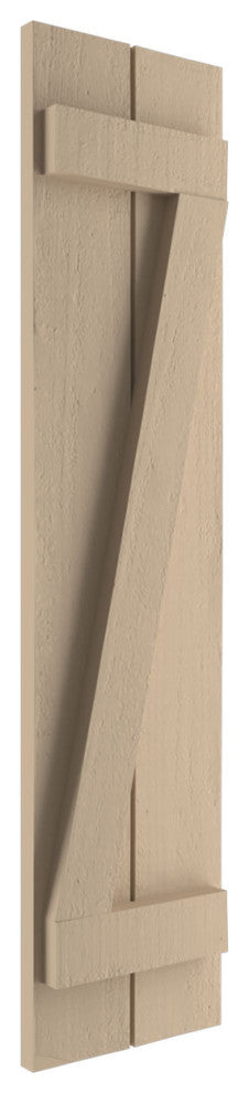Rustic 2 Board Joined B-N-B Faux Wood Shutters, Rough Cedar, 11x62"