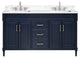 Avanity Bristol 60" Vanity Combo, Navy Blue and Cala White Engineered Top