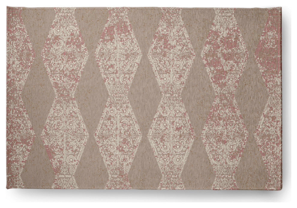 Pyramid Stripe Chenille Rug, Tan, 4'x6'