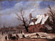 Esaias Van de Velde Winter Landscape, 21"x28" Gallery Wrapped Canvas Print