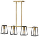 Hinkley Filmore Four Light Linear, Heritage Brass