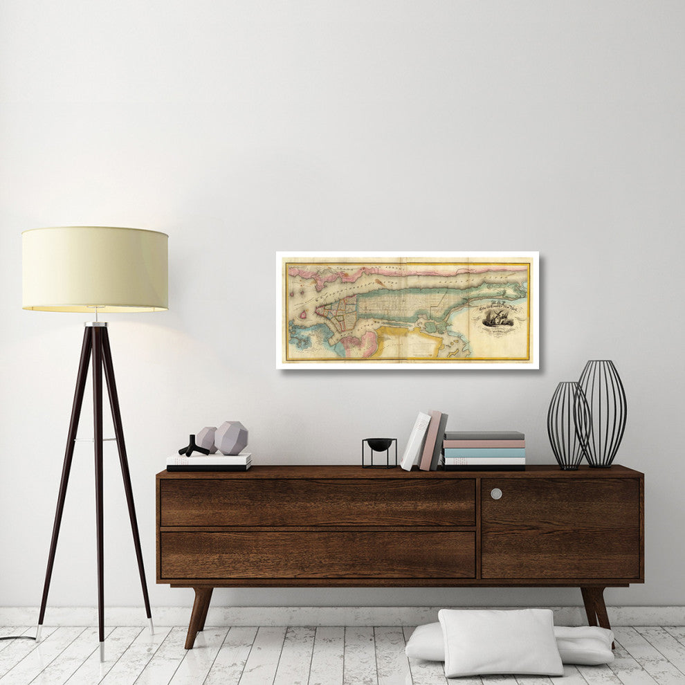 "New York City & County, 1832" Digital Paper Print by David H. Burr, 46"x21"