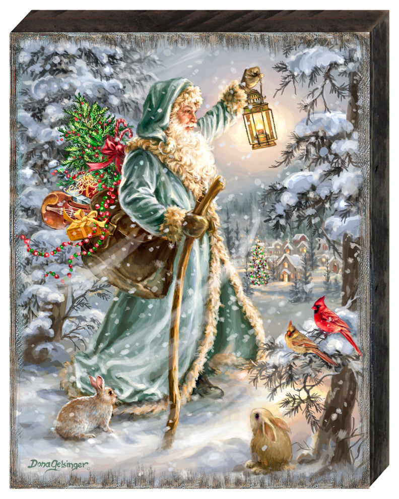 Saint Nicholas Wooden Wall Art, Large 24x18