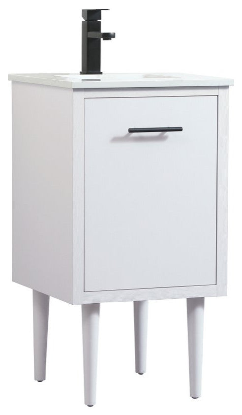 Home Living 19" Midcentury Modern White-Light Bathroom Vanity