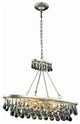 Bettina 4-Light Pendant, Silver Leaf, Clear Crystal