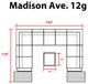 kathy ireland Madison Ave. 12 Piece Aluminum Patio Furniture Set 12g, Tranquil