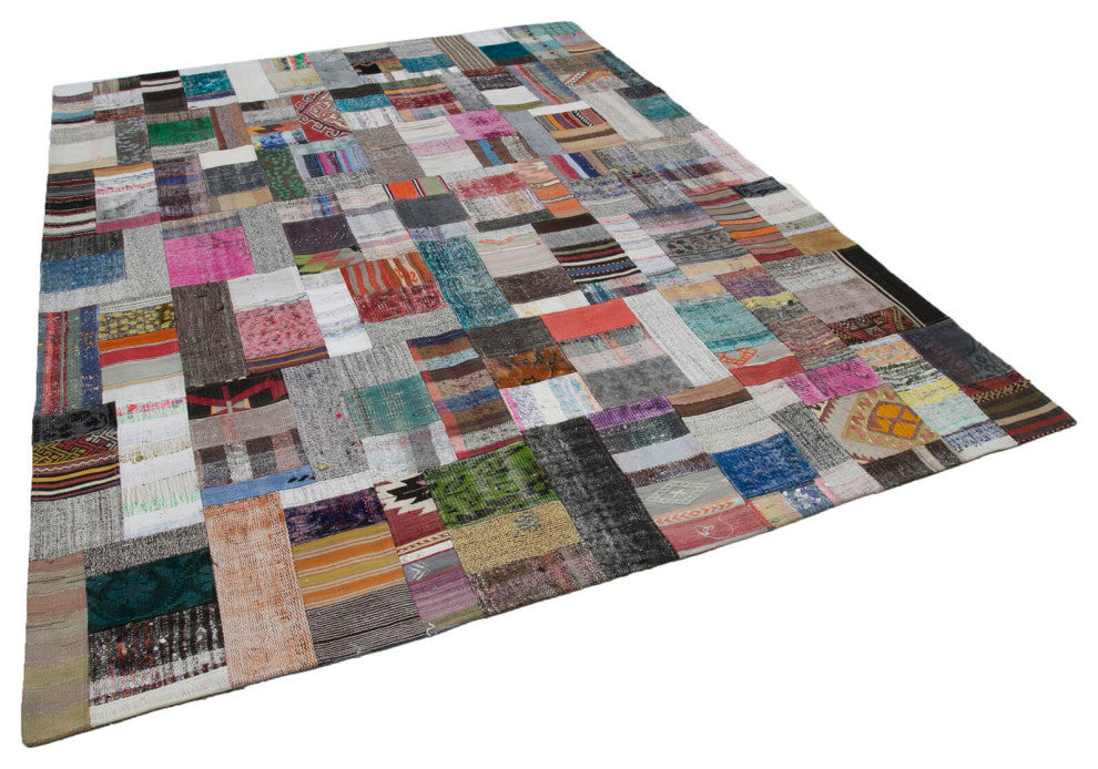 Rug N Carpet - Handmade Anatolian 7' 11'' x 10' 2'' Tribal Patchwork Kilim Rug