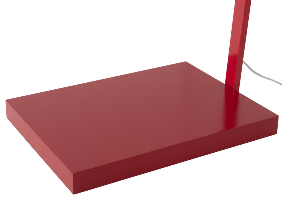 Stretch Arc Floor Lamp - 87", Red Finish, Step Switch, Rectangular Marble Base