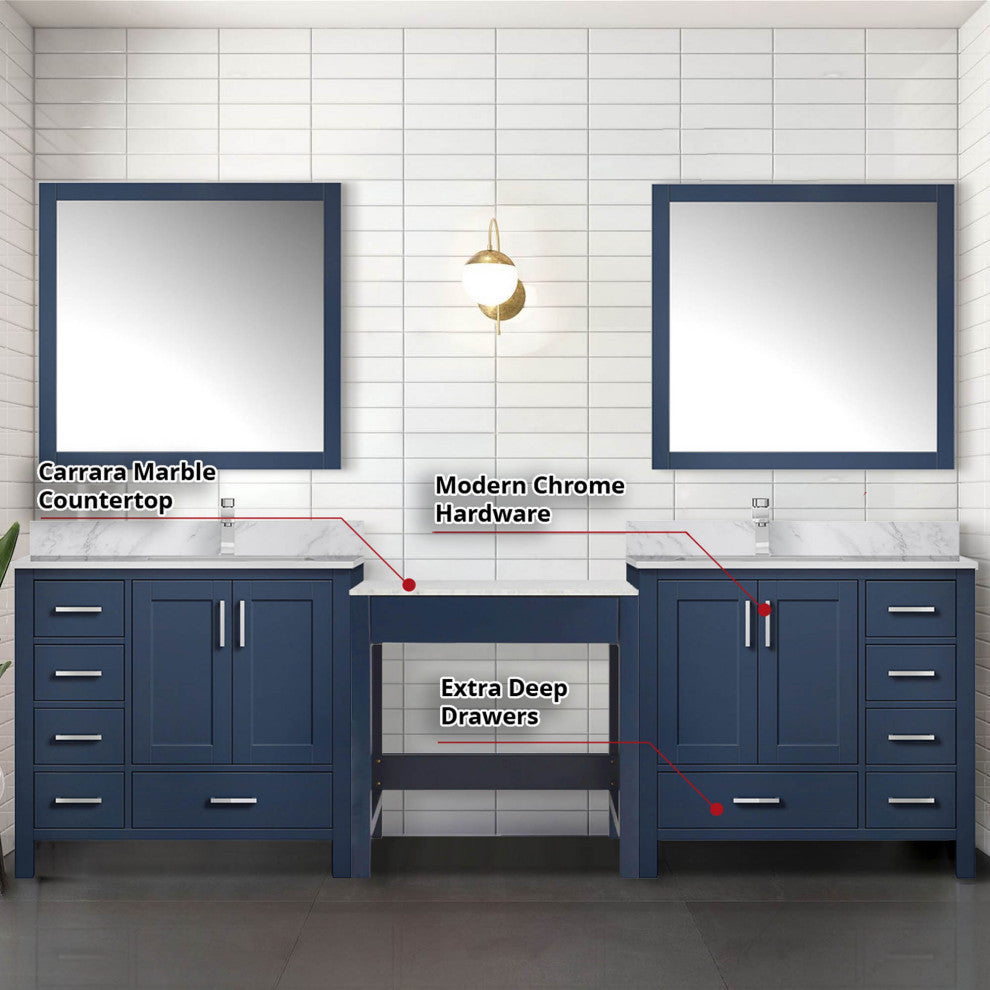 Lexora Coraline Double Bath Vanity Navy Blue 102 Vanity With Countertop