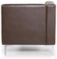 Bluffton Contemporary Tufted One Armed Chaise Lounge, Dark Brown + Silver