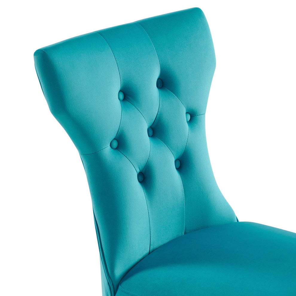 Silhouette Performance Velvet Dining Chairs, Set of 2, Blue