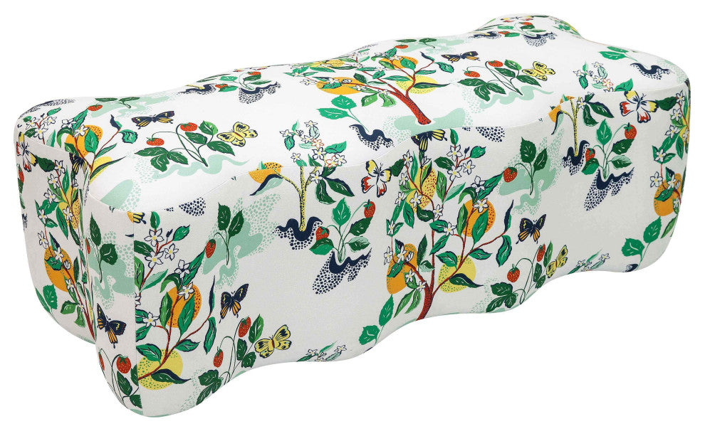 Archie Upholstered Bench in Citrus Garden Print