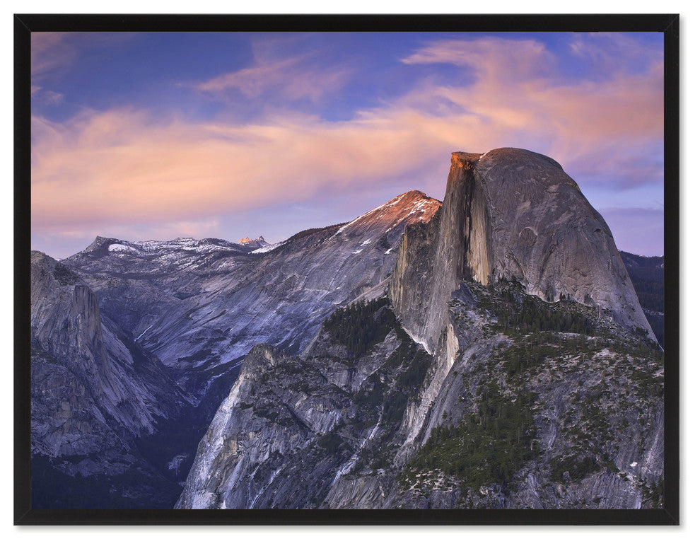 Half Dome California Landscape Photo Print on Canvas with Picture Frame, 28"x37"