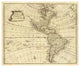"America, 1747" Digital Paper Print by Emanuel Bowen, 42"x35"