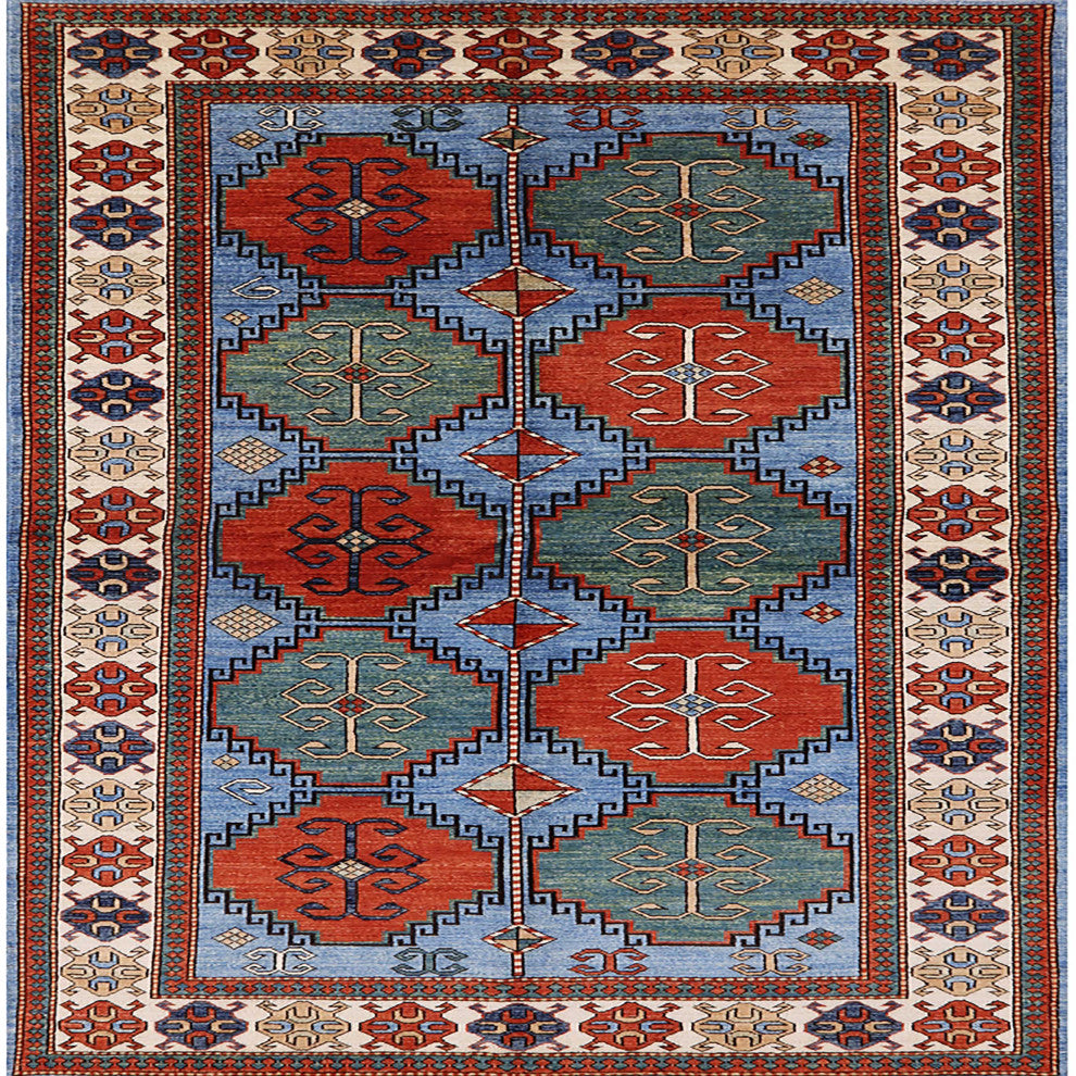 Ahgly Company Indoor Square Mid-Century Modern Area Rugs, 6' Square