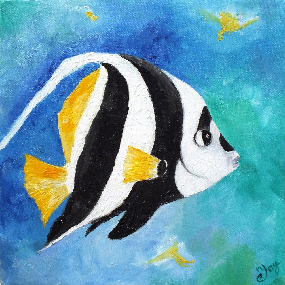 Marmont Hill, "Banner Fish" by Nicola Joyner Painting on Wrapped Canvas, 24x24