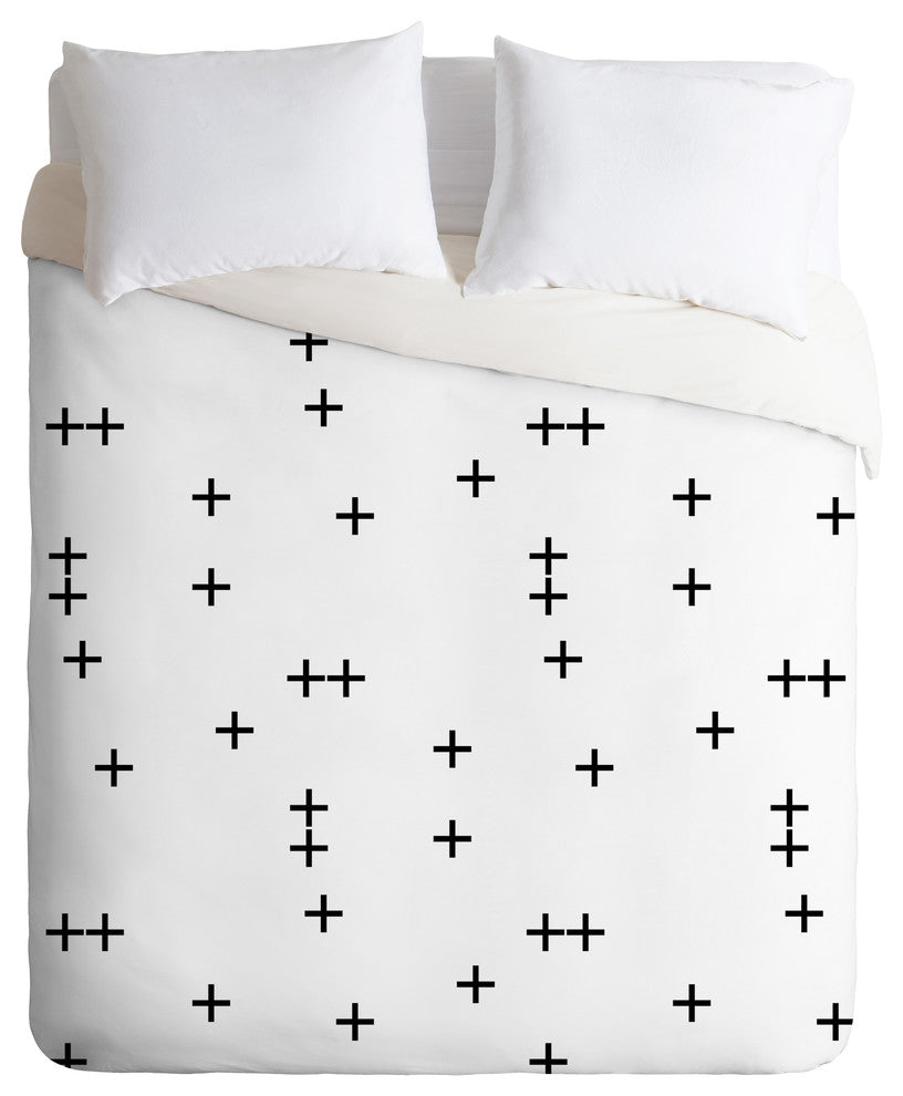 Little Arrow Design Co Cross On White Duvet Cover Set, Twin XL