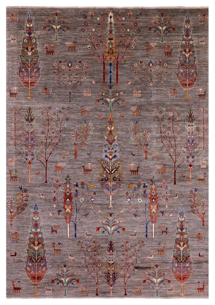 6' 7" X 9' 5" Persian Gabbeh Tribal Handmade Rug Q9613