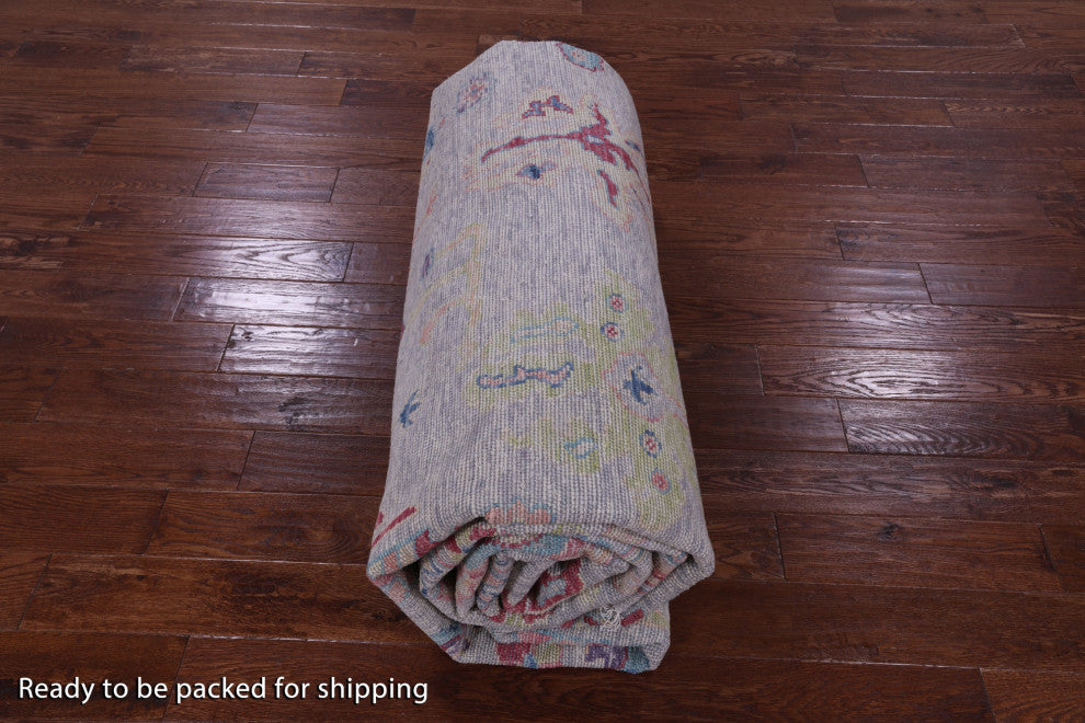 10' 4" X 13' 11" Hand-Knotted Turkish Oushak Rug - Q16104