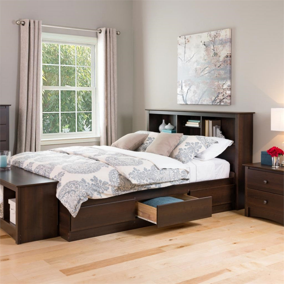 Espresso Queen Mate"™s Platform Storage Bed with 6 Drawers